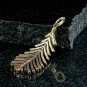 14k Solid Gold Diamond Feather Pendant Gold Wing Pendant Engagement Jewelry Gift