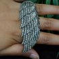 Diamond Feather Shaped Ring 925 Silver Designer Diamond Ring Vintage Ring Band.