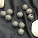 Pave Diamond 12mm Ball Beads 925 Silver Diamond Necklace Beads Findings.