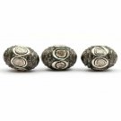 Silver Pave Diamond Beads Two Tone Polki Oval Beads Findings 925 Sterling Silver Silver Pave Diamond Beads Two Tone Polki Oval Beads Findings 925 Sterling Silver