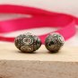 Silver Pave Diamond Beads Two Tone Polki Oval Beads Findings 925 Sterling Silver