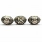 Silver Pave Diamond Beads Two Tone Polki Oval Beads Findings 925 Sterling Silver