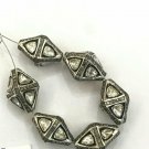 RoseCut Diamond Beads Findings 925 Silver Pave Diamond Polki Beads Supplies.