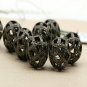 Filigree Round Football Beads Pave Diamond 925 Silver Diamond Jewelry Spacers.