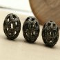 Filigree Round Football Beads Pave Diamond 925 Silver Diamond Jewelry Spacers.