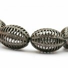 Pave Diamond Oval Net Beads 925 Silver Diamond Jewelry Beads Necklace Findings.