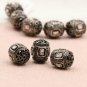 Polki Beads Pave Diamond Findings 925 Silver Filigree Designer Antique Beads.