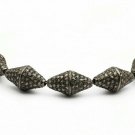 Pave Diamond Tumble Beads 925 Silver Diamond Jewelry Beads Necklace Connector.