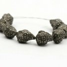 Fancy Shape Diamond Beads Jewelry Pave Beads Findings 925 Silver Finish Beads.