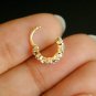 Diamond Clicker Hoop Nose Ring 14k Solid Gold Diamond Huggie Earring Gift 1 pc
