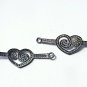 Pave Diamond Heart Connector 925 Silver Diamond Bracelet Chain Connector Supply.