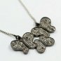 Butterfly Pendant Pave Diamond 925 Silver Fashion Dainty Diamond Pendant Gift.