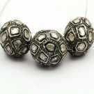 Polki Ball Beads 925 Silver Diamond Jewelry Rondelle Spacers Jewelry Making Bead