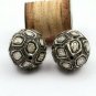 Polki Ball Beads 925 Silver Diamond Jewelry Rondelle Spacers Jewelry Making Bead