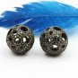Pave Diamond Round Filigree Beads 925 Silver Diamond Spacer Beads Jewelry Beads.