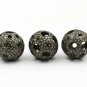 Pave Diamond Round Filigree Beads 925 Silver Diamond Spacer Beads Jewelry Beads.
