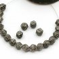 Pave Diamond Hexagon Beads 925 Silver Diamond Spacer Beads Necklace Making Beads