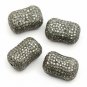Pave Diamond Spacer Cushion Beads 925 Silver Diamond Beads Necklace Findings.