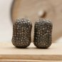Pave Diamond Spacer Cushion Beads 925 Silver Diamond Beads Necklace Findings.