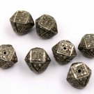 Octagon Shape Spacers Beads Pave Diamond 925 Silver Handmade Wholesale Beads.