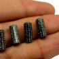 Spacer Beads Pave Diamond Long Cylinder Beads 925 Silver Wholesale Beads Finding