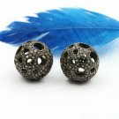 Filigree Ball Beads Pave Diamond Round Beads 925 Silver Diamond Jewelry Findings