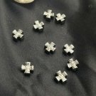 Pave Diamond Cross Beads 925 Silver Diamond Beads Additional Jewelry Beads.