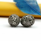 Pave Diamond Filigree Beads 925 Silver Diamond Beads Findings Necklace Making.