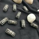 Pave Diamond Cylindrical Oblong Beads 925 Silver Diamond Necklace Beads.