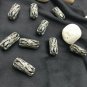 Pave Diamond Cylindrical Oblong Beads 925 Silver Diamond Necklace Beads.