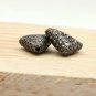 Pave Diamond Triangle Shape Beads 925 Silver Diamond Beads Supplies Findings.