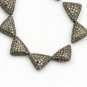 Pave Diamond Triangle Shape Beads 925 Silver Diamond Beads Supplies Findings.