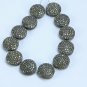 Pave Diamond Flat Beads 925 Silver 13mm Round Diamond Beads Jewelry Findings.