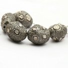 Pave Polki Beads Diamond Findings 925 Silver Spacers Beads Necklace Findings.