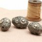 Pave Polki Beads Diamond Findings 925 Silver Spacers Beads Necklace Findings.