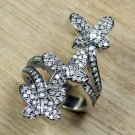 Pave Diamond Butterfly Ring 925 Silver Diamond Holiday Ring Gift Diamond Jewelry