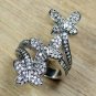 Pave Diamond Butterfly Ring 925 Silver Diamond Holiday Ring Gift Diamond Jewelry