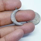 4 pcs lot Pave Diamond Moon Pendant 925 Silver Diamond  Moon Pendant