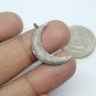 4 pcs lot Pave Diamond Moon Pendant 925 Silver Diamond Moon Pendant