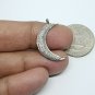 4 pcs lot Pave Diamond Moon Pendant 925 Silver Diamond Moon Pendant