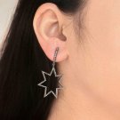 Starburst Pave Diamond Earrings 925 Sterling Silver Dangle Handmade Diamond Gift Starburst Pave Diamond Earrings 925 Sterling Silver Dangle Handmade Diamond Gift