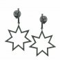 Starburst Pave Diamond Earrings 925 Sterling Silver Dangle Handmade Diamond Gift