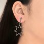 Starburst Pave Diamond Earrings 925 Sterling Silver Dangle Handmade Diamond Gift