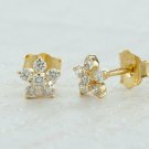 Diamond Studs Earring 14k Solid Gold Diamond Floral Studs Earring Wedding Gift. Diamond Studs Earring 14k Solid Gold Diamond Floral Studs Earring Wedding Gift.