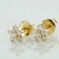 Diamond Studs Earring 14k Solid Gold Diamond Floral Studs Earring Wedding Gift.