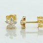 Diamond Studs Earring 14k Solid Gold Diamond Floral Studs Earring Wedding Gift.