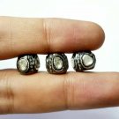 Polki Design Rosecut Pave Diamond Beads 925 Silver Handmade Flat Diamond Beads.