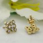 14k Solid Gold Minimalist Square Earring Natural Diamond Dainty Bridal Earring.