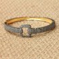 Pave Diamond Belt Theme Bracelet 925 Sterling Silver Diamond Bracelets band