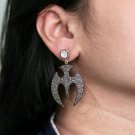 925 Sterling Silver Pave Diamond Bat Earring Handmade Diamond Batman Earring. 925 Sterling Silver Pave Diamond Bat Earring Handmade Diamond Batman Earring.